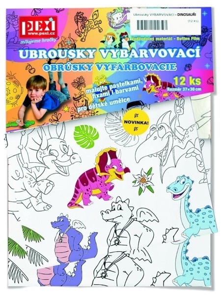 Ubrousky da colorare dinosauri