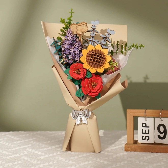 RoboTime 3D puzzle in legno Mazzo di fiori