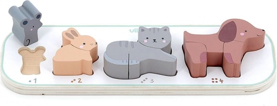 Puzzle ad incastro Imparo a contare gli animali Vilac Sarah Betz