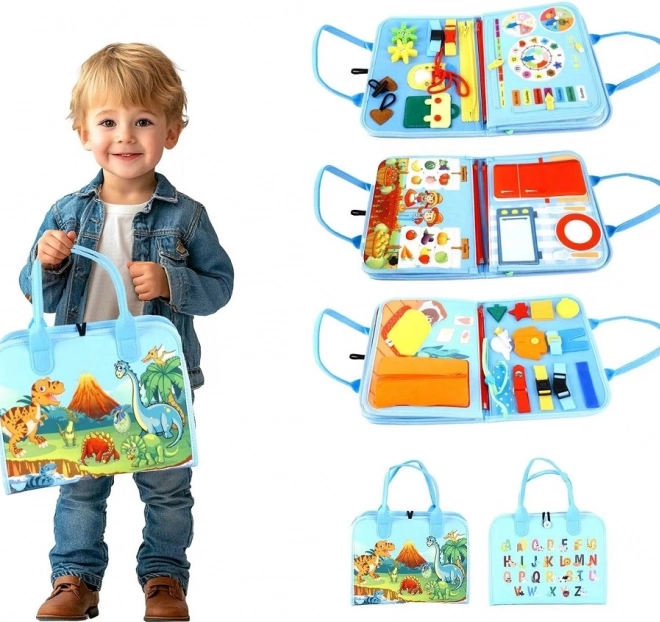 Libro sensoriale busy dinosauri per bambini