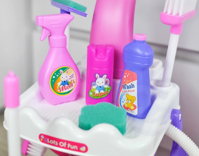 Set pulizie per bambini con carrello e aspirapolvere Woopie