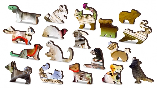 Puzzle di Legno Gatti a Venezia 2 in 1