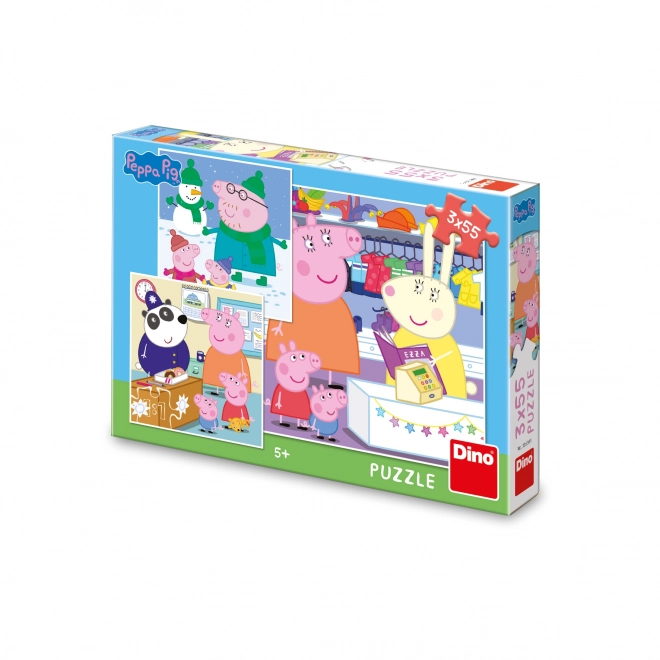 Puzzle Peppa Pig 3x55 pezzi