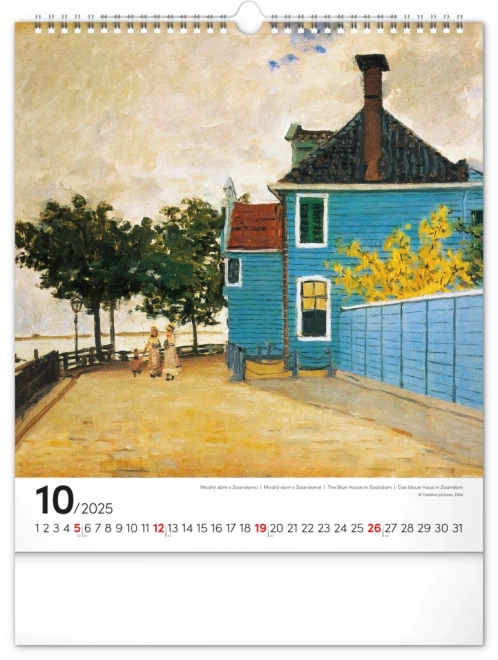 Calendario da Parete Claude Monet 2025 30x34 cm