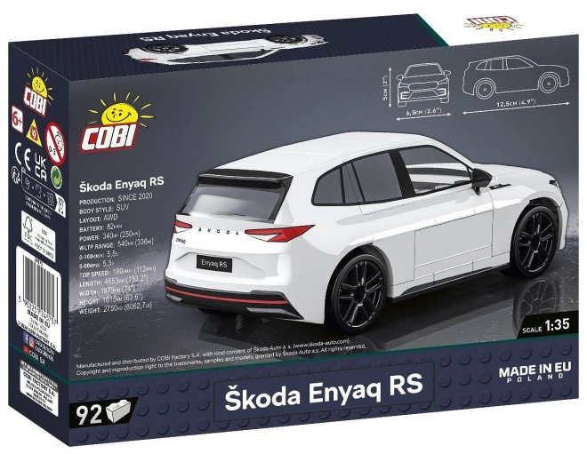 Modello auto Skoda Enyaq RS in mattoncini