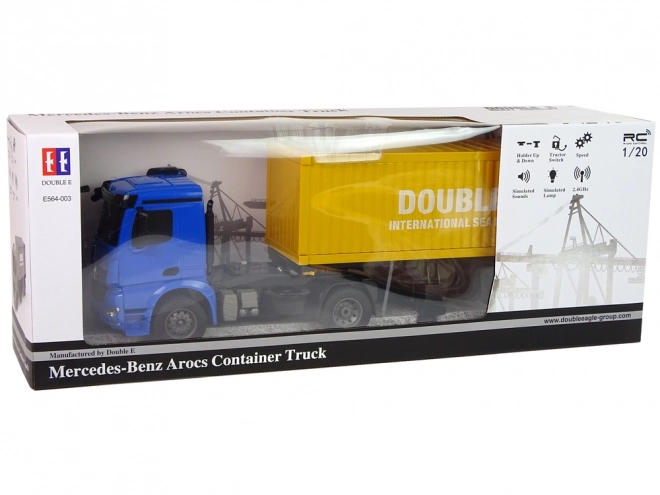 Camion R/C Mercedes Arocs Blu con Contenitore 1:20 da 58 cm