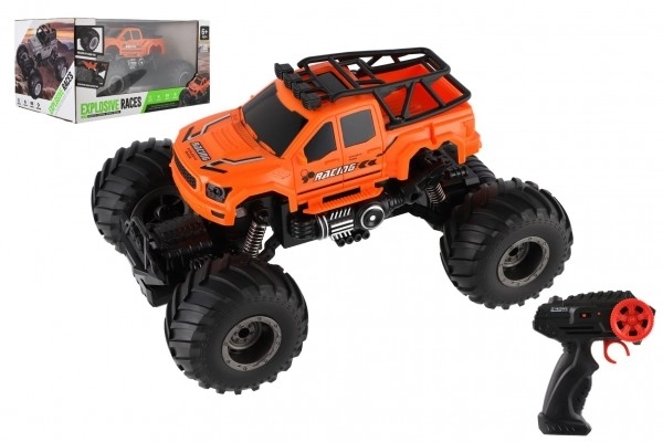 Auto RC fuoristrada plastica 23cm 2,4GHZ con luci arancione