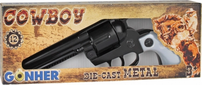 Revolver da cowboy in metallo nero 12 colpi