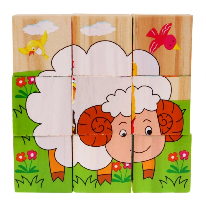 Puzzle Animali in Legno per Bambini 18m+