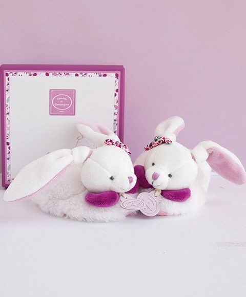 Set regalo Doudou con scarpine e sonagli coniglietto