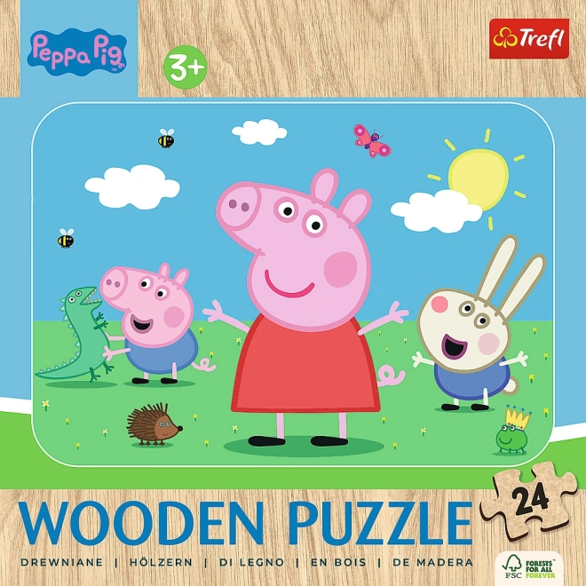 Puzzle in legno Peppa Pig: Incontra la dolce Peppa 24 pezzi