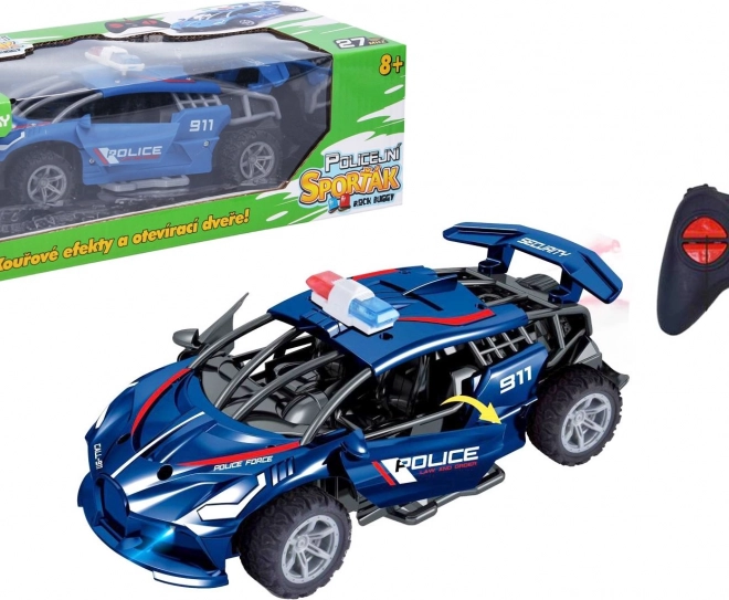 Automobile RC della Polizia Telecomandato con Effetti di Fumo