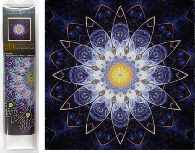 Diamant Painting 7D Mandala Blu 30x30cm