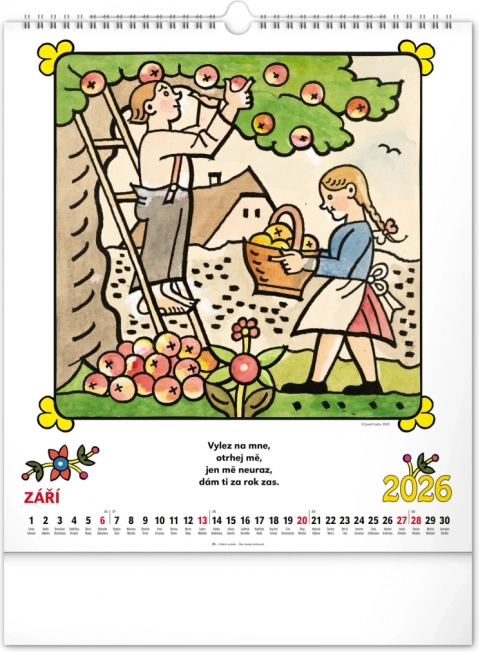 Calendario da parete Josef Lada - Filastrocche 2026