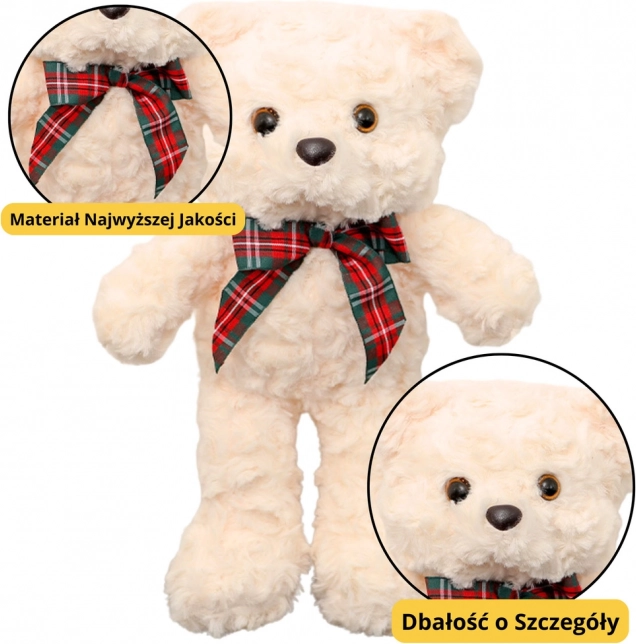 Orsacchiotto di Peluche con Fiocco Bianco 30 cm