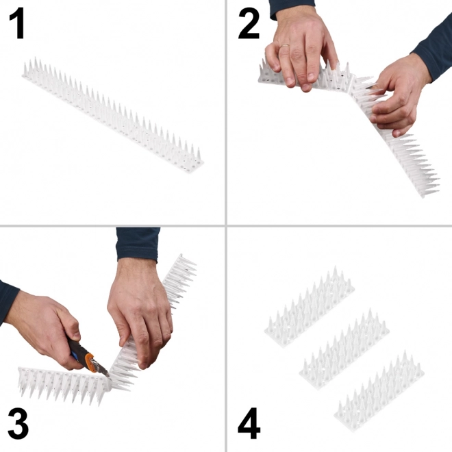 Punte di plastica anti-piccione bianche