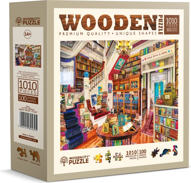 Puzzle in legno desiderio nella libreria 1010 pezzi