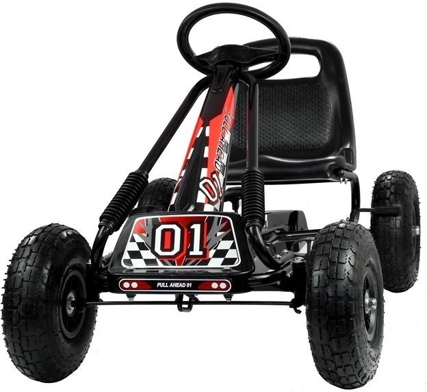 Kart a pedali + Pneumatici gonfiabili + Sedile regolabile – nero