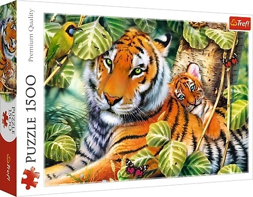 Puzzle 1500 pezzi Tigre con cucciolo