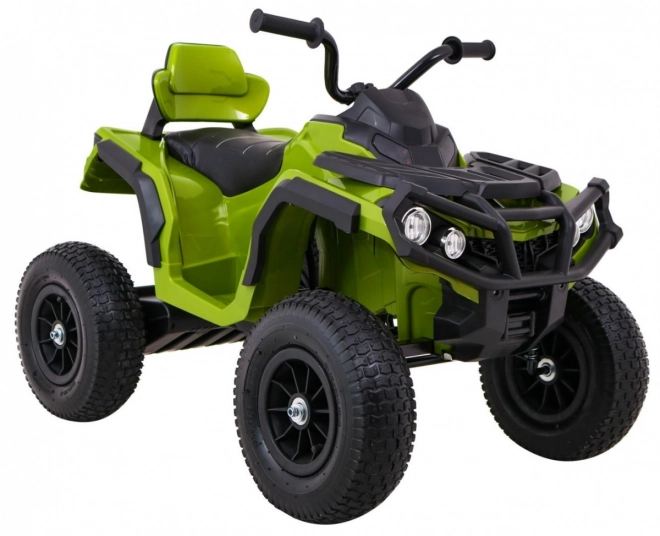 Quadriciclo ATV per bambini a batteria Air Quad Verde + ruote gonfiabili + radio MP3 + avvio lento