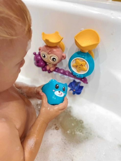 Gioco acquatico da bagno scimmietta con bicchiere