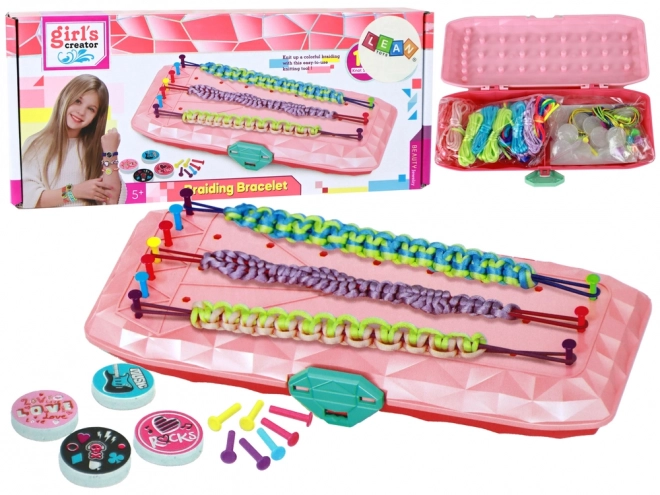 Set per Creare Braccialetti in Scatola Rosa