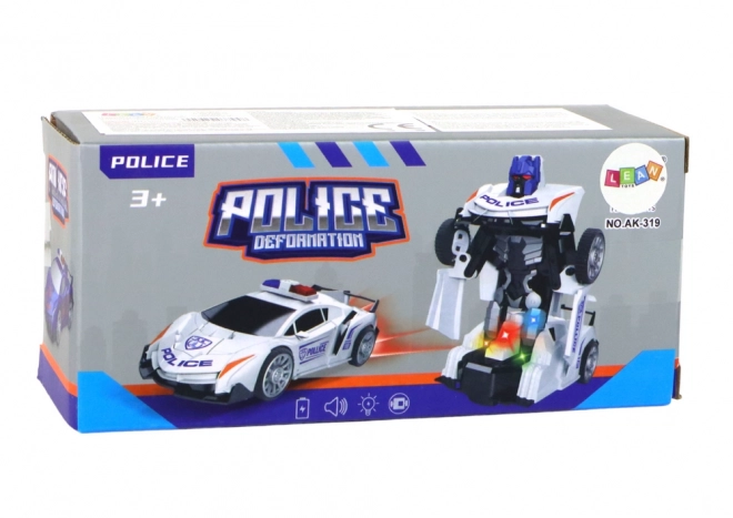 Auto-robot Polizia Bianco 2 in 1 Trasformabile