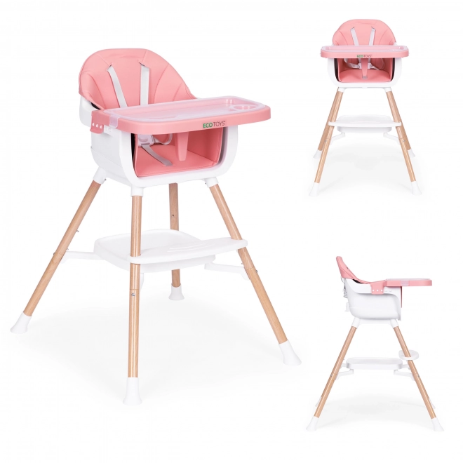 Seggiolone per bambini 2-in-1 rosa ECOTOYS