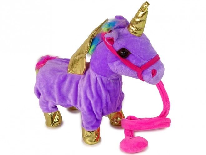 Unicorno Interattivo Viola con Ali d'Oro