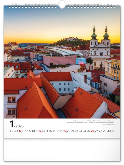 Calendario da parete Brno 2025