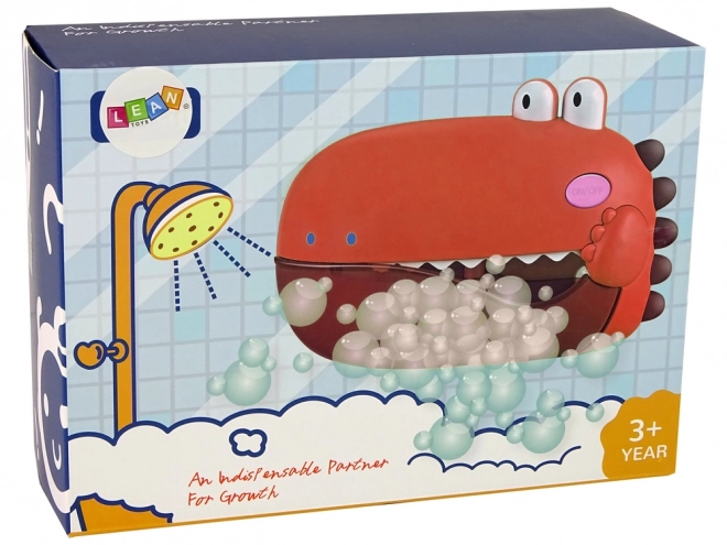 Giocattolo da bagno per bambini Dino – generatore di bolle rosso a batteria