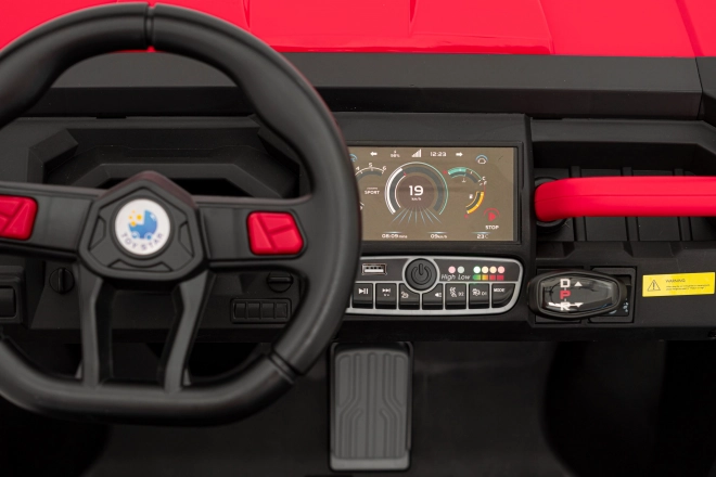 Auto Pick-Up Speed 900 pro bambini Rosso + trazione 4x4 + pompa mobile + vano bagagli + telecomando + pala + LED audio