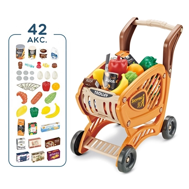Carrello della Spesa per Bambini con Elementi Mobili e Accessori