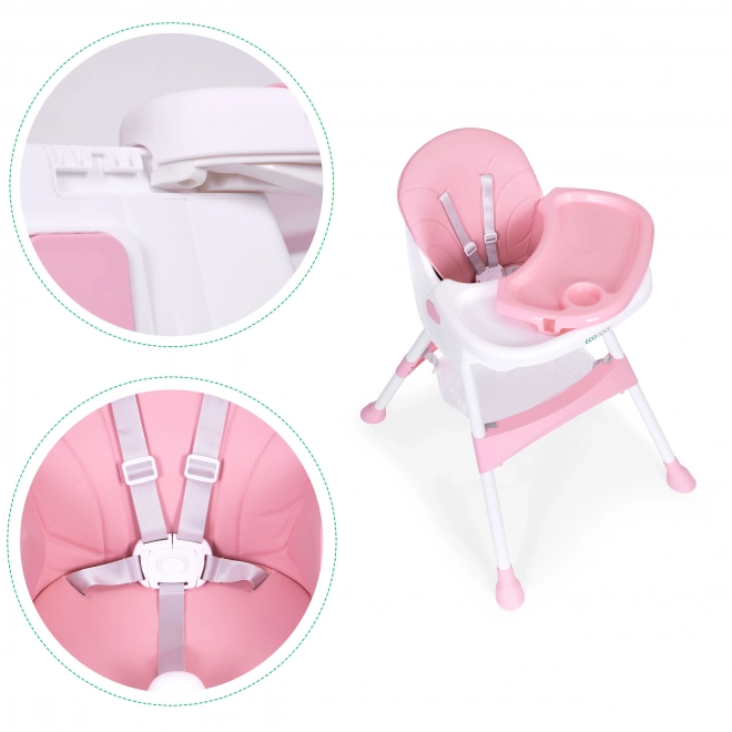 Seggiolone con vassoio e cestino rosa di ECOTOYS