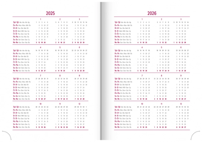 Agenda giornaliera Ajax 2025 dorata