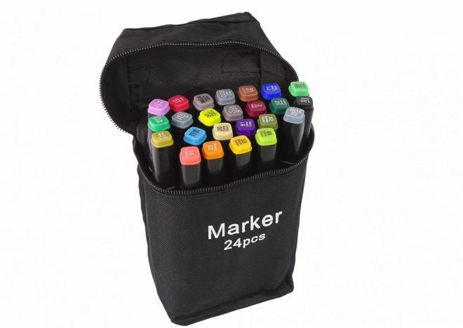 Set di 24 Marker Alcolici a Doppia Punta con Borsa