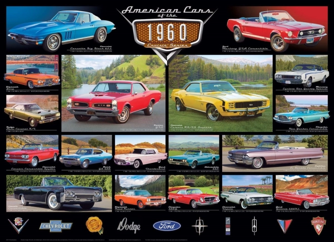 Puzzle Auto Americane Anni 1960 da 1000 Pezzi