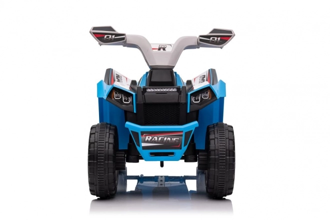 Quad elettrico blu con rimorchio
