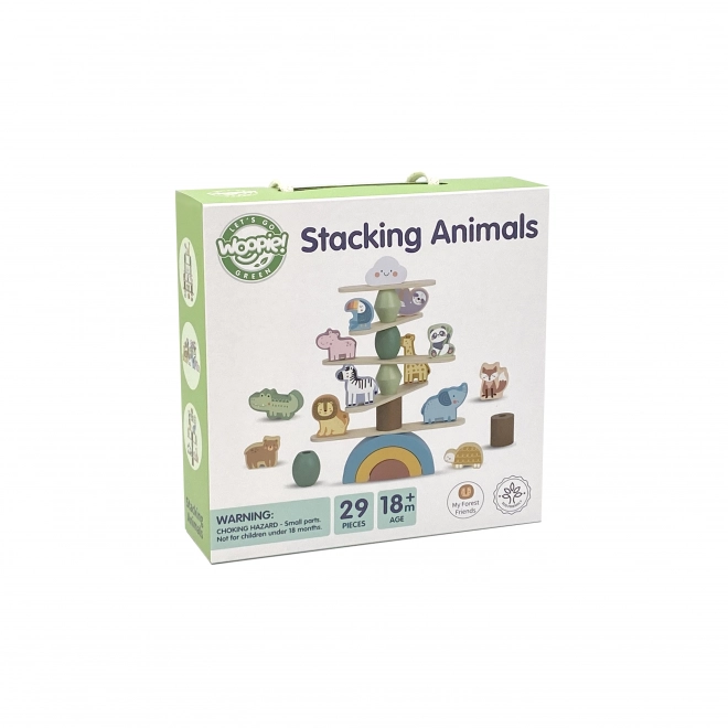Animali di legno WOOPIE GREEN da equilibrare e impilare FSC