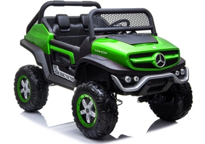 Auto elettrico per bambini Mercedes Unimog verde