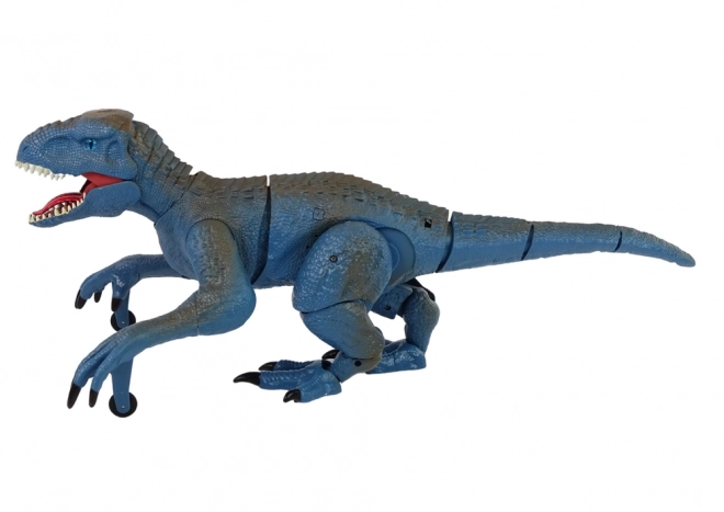 Dinosauro Velociraptor Telecomandato Suoni e Ruggiti Blu