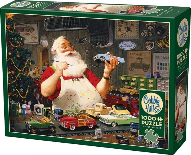 Puzzle Babbo Natale che dipinge macchinine 1000 pezzi