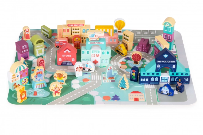 Set di Blocchi di Legno Città Educativa ECOTOYS