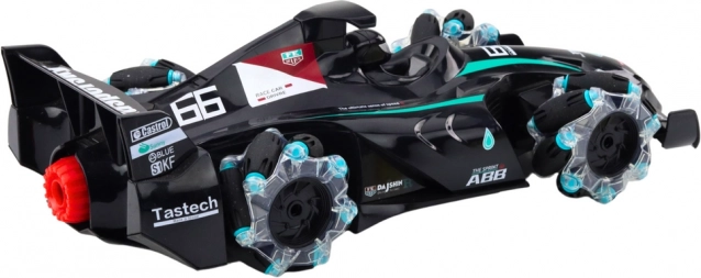Auto da corsa RC con effetto fumo e illuminazione LED nero