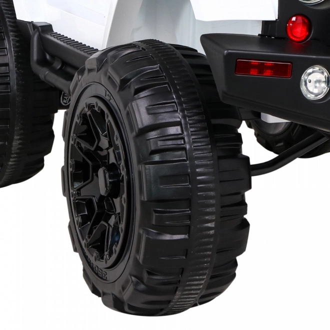 Jeep bianco fuoristrada per bambini a batteria + telecomando + luci e suoni