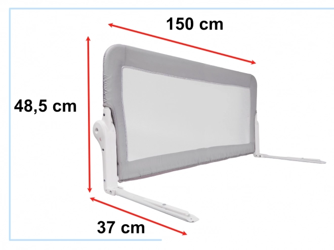 Barriera di sicurezza per letto 150cm grigia