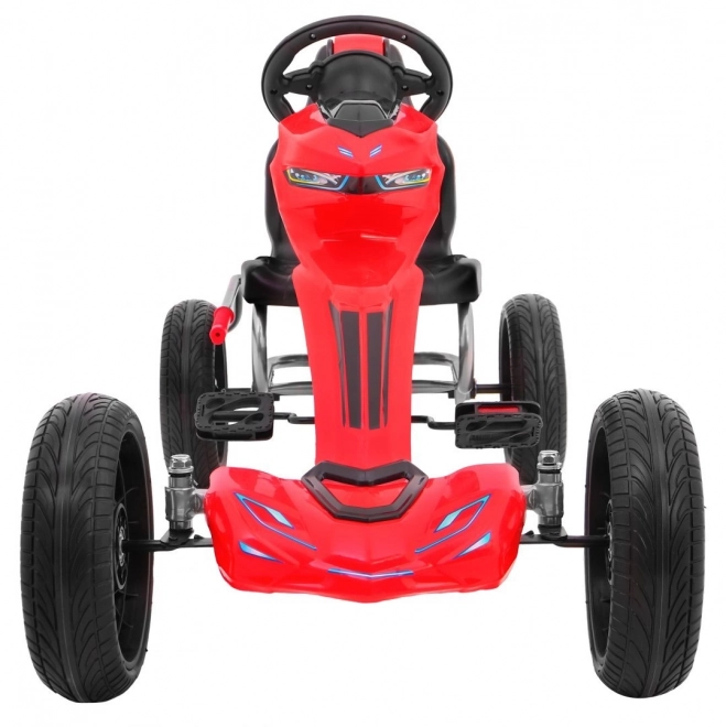 Grand Ride go-kart a pedali per bambini 3+ Rosso + Ruote EVA + Sedile regolabile + Freno a mano