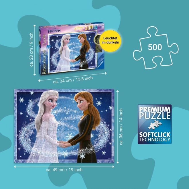 Puzzle Luminoso Sorelle Anna ed Elsa 500 Pezzi