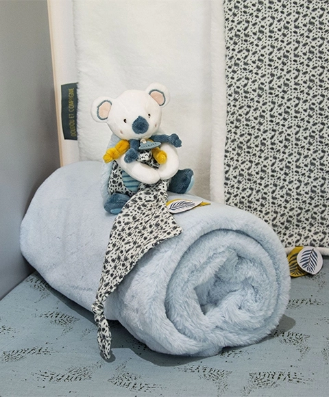 Coperta per bambini Doudou Koala Yoca 70x100 cm blu