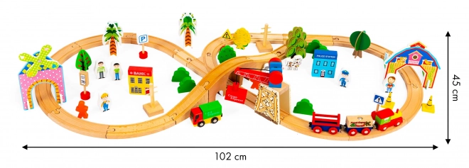 Binari in legno con treno a batteria Ecotoys